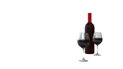 Isolated wine glasses - 105372343