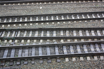 parallel rail ways, close up