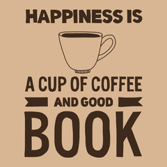 Lettering with quote about coffee. 