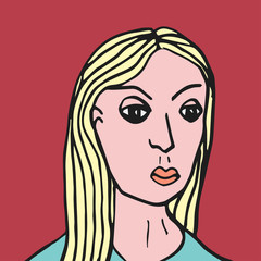 Hand drawn character girl