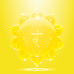 Yellow glossy manipura chakra banner