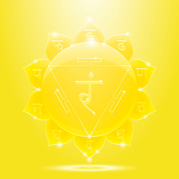 Yellow glossy manipura chakra banner
