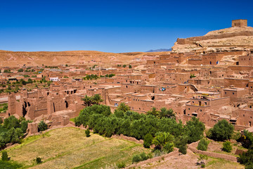 Morocco. Ait Benhaddou - general view. This site is on UNESCO World Heritage List