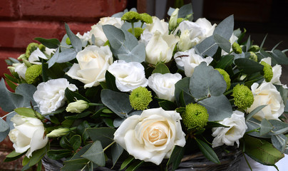 White roses, elegant bouquet