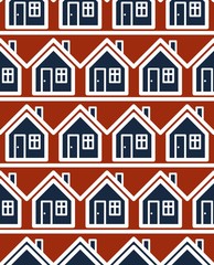 Simple houses continuous vector background. Property