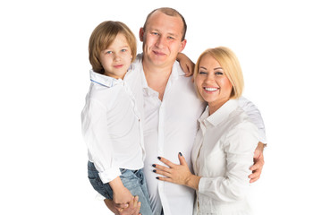 happy family on white background
