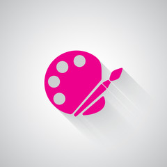 Pink Palette web icon on light grey background