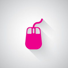 Pink Mouse web icon on light grey background