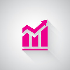 Pink Trend web icon on light grey background