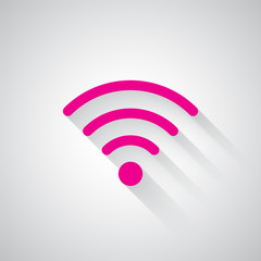 Pink Wireless web icon on light grey background