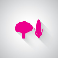Pink Vegetables web icon on light grey background