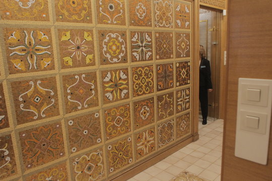 Families are visiting "Primaverii Palace, former residence of Ceausescu's family" open for the first for the public, in Bucharest, capital of Romania, March 12, 2016.