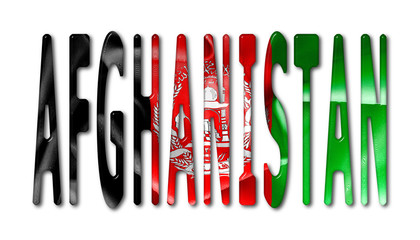 Afghanistan Word With Flag Texture