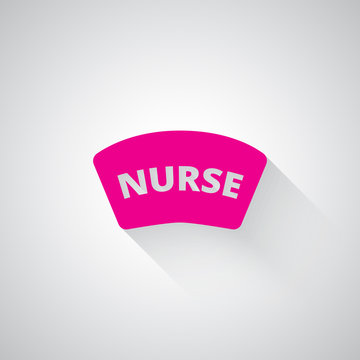 Pink Nurse web icon on light grey background