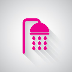 Fototapeta premium Pink Shower web icon on light grey background