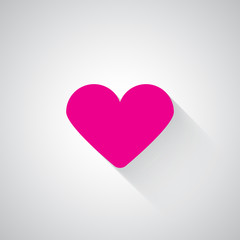 Pink Heart web icon on light grey background