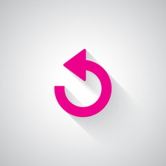 Pink Undo web icon on light grey background