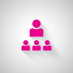 Pink Organization web icon on light grey background