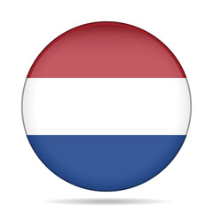Obraz premium button with flag of Netherlands