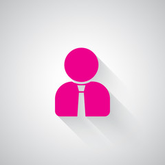 Pink User Profile web icon on light grey background
