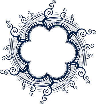 recommend clip art: Unusual lace frame, decorative element with empty place for your