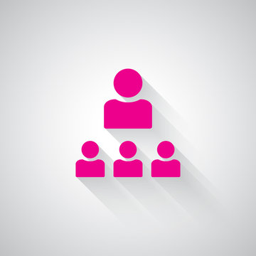 Pink Organization web icon on light grey background