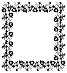 Elegant frame with silhouettes of decorative plants