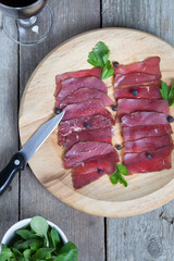 Sliced dried beef.