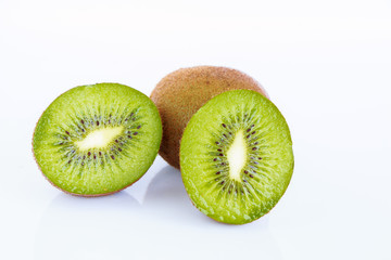 kiwi fruit slice on white background