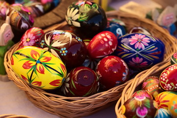 Happy easter colorful decorative eggs