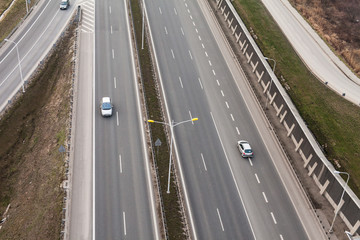 aerial view of highway