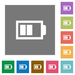 Half battery square flat icons