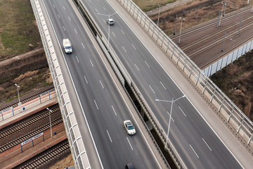 aerial view of highway