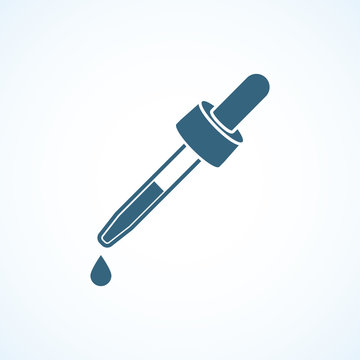 Pipette icon. Element equipment medical, chemistry lab.