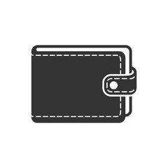 Wallet icon vector, isolated. Black icon on white background. Pu
