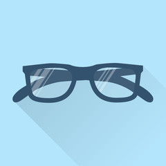 Glasses icon. Spectacles icon, vector flat design.