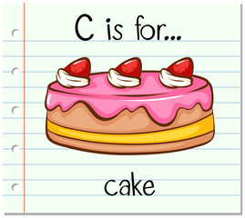 Flashcard letter C is for cake