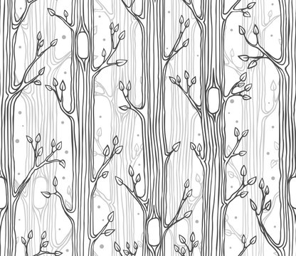 Seamless pattern with trees