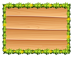 Wooden board with flowers decoration