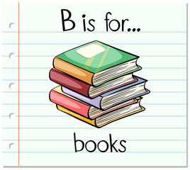 Flashcard letter B is for books