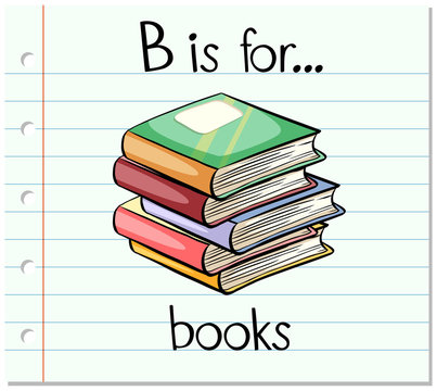 Flashcard letter B is for books