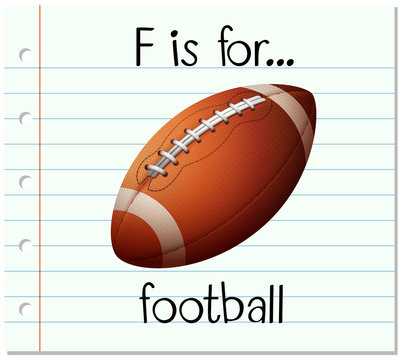 Flashcard letter F is for football