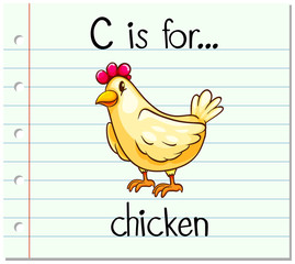 Flashcard letter C is for chicken