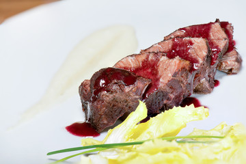 Veal cheek with balsamic reduction