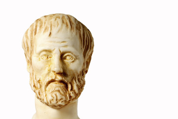 White marble bust of the greek philosopher Aristotle