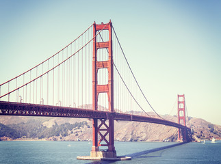 Retro stylized Golden Gate Bridge in San Francisco, USA