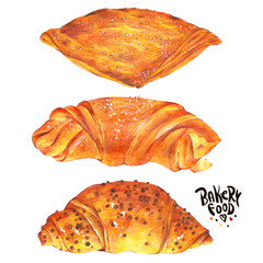 Hand drawn baking set isolated on a white background