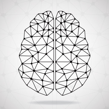 Premium Vector  Brain geometric