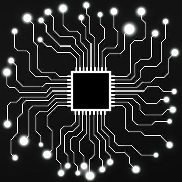 Cpu. Microprocessor. Microchip. Circuit board