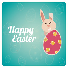 Happy Easter design in blue and degrade color